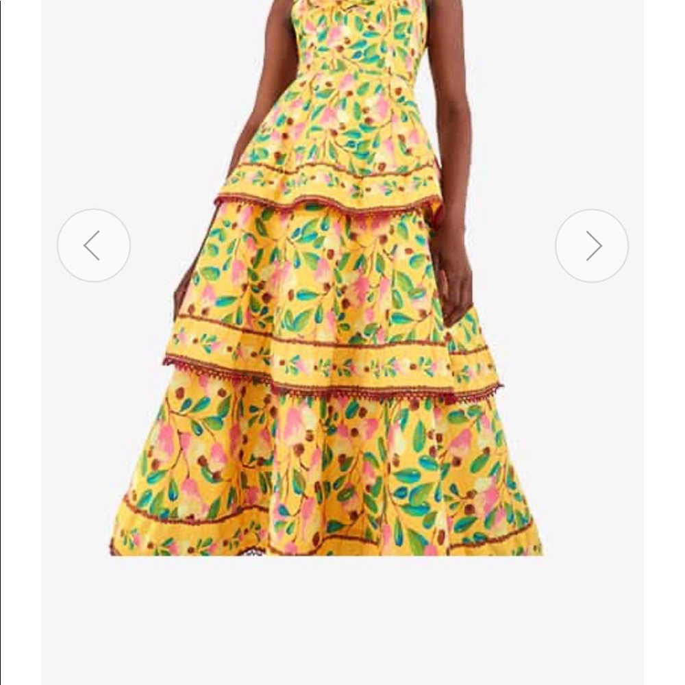 FARM Rio Yellow Floral Tiered Sundress with Pink & Green Accents - Picture 3 of 7
